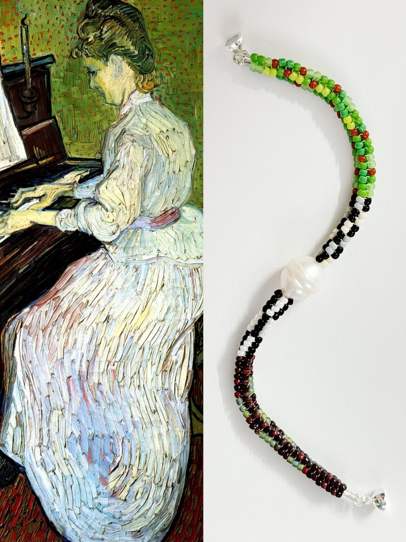 Vincent Willem van Gogh Inspired Handwoven Beaded Bracelet - Bracelets - Glass Multicolor