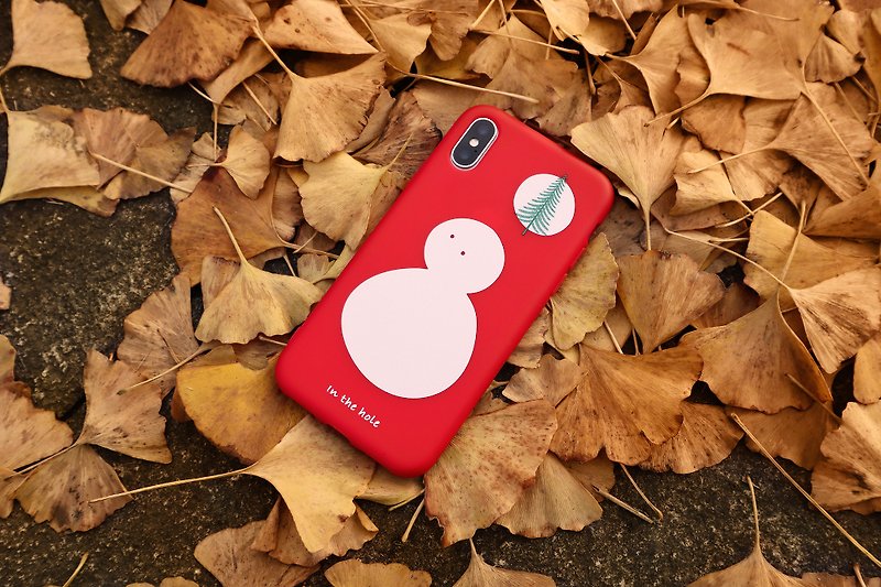 其他材質 手機殼/手機套 紅色 - 聖誕雪人 iPhone 手機殼 磨砂軟殼 2色入