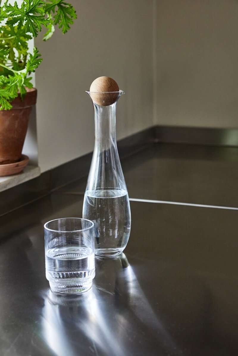 Nature carafe/bottle with oak stopper 450ml - กระติกน้ำ - แก้ว 