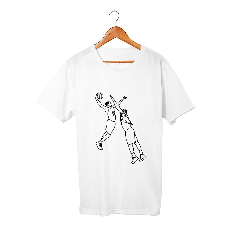 Basketball T-shirt - เสื้อยืดผู้ชาย - ผ้าฝ้าย/ผ้าลินิน ขาว