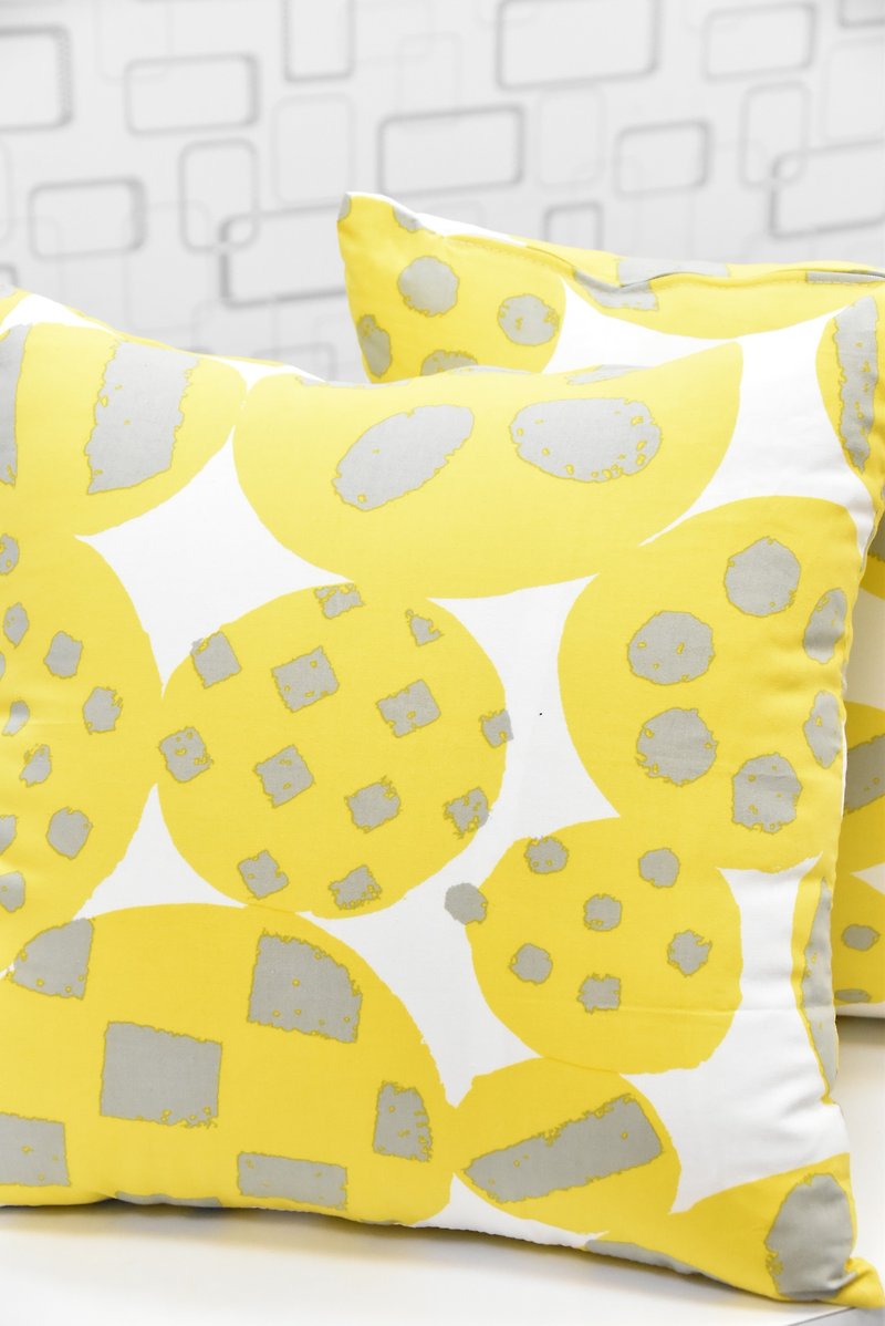 Kyoto orange slice / hand made pillow with cotton heart 1 into - Pillows & Cushions - Cotton & Hemp Yellow