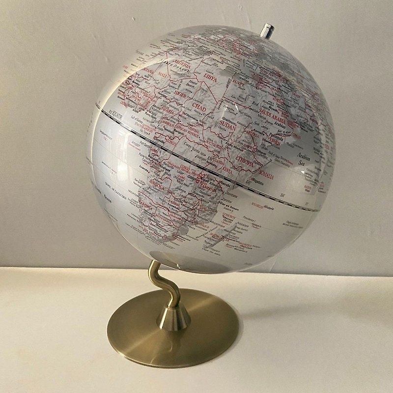Skyglobe 12-inch Silver Fashionable Metal Base Globe (English Version) - Items for Display - Plastic Silver