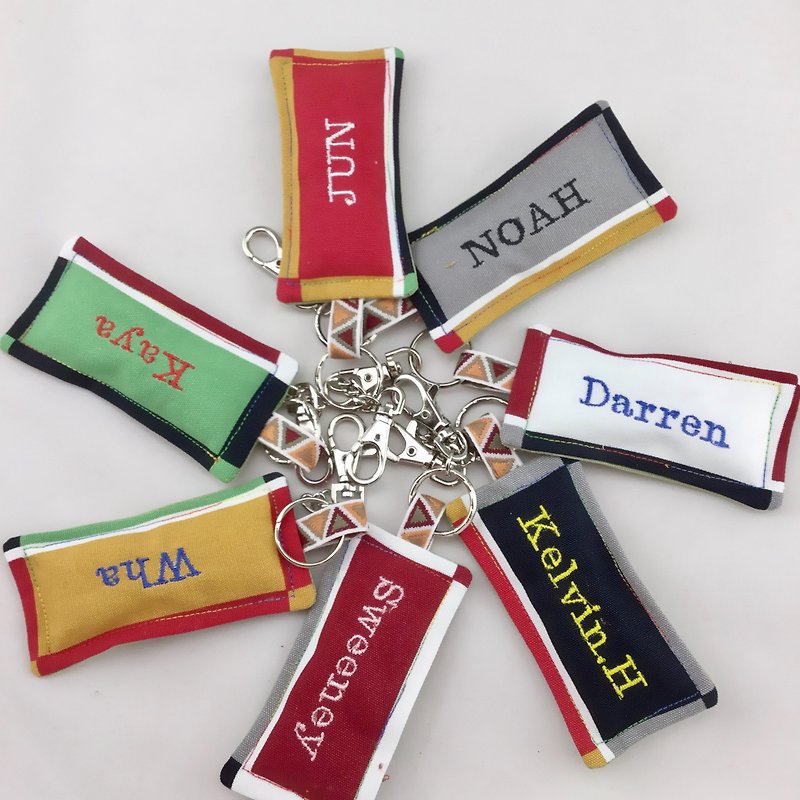 Customized personal name brand strap / key bag / bag tag ---Chic generous--- New products to buy one get one - พวงกุญแจ - ผ้าฝ้าย/ผ้าลินิน 