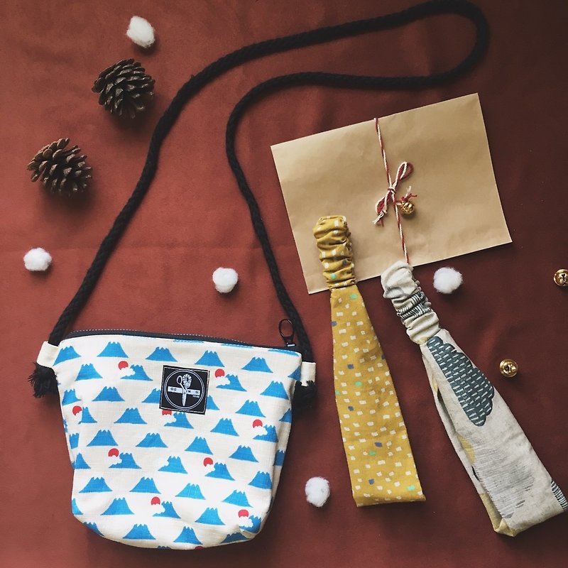 I secretly call / Christmas gift bag gift exchange: small square package + headband two - Messenger Bags & Sling Bags - Cotton & Hemp Red