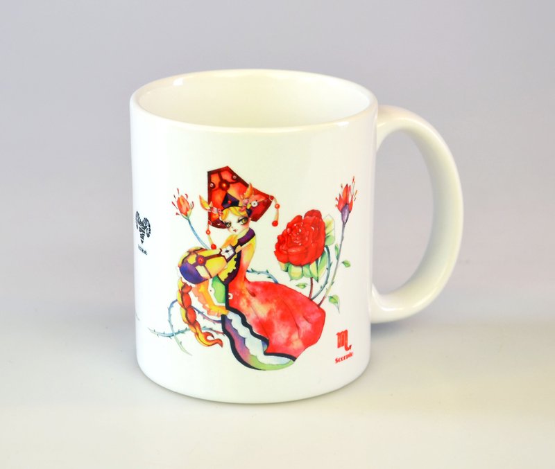 Tiger Scorpio - Scorpio / 12 constellation illustrations mug - Mugs - Porcelain White
