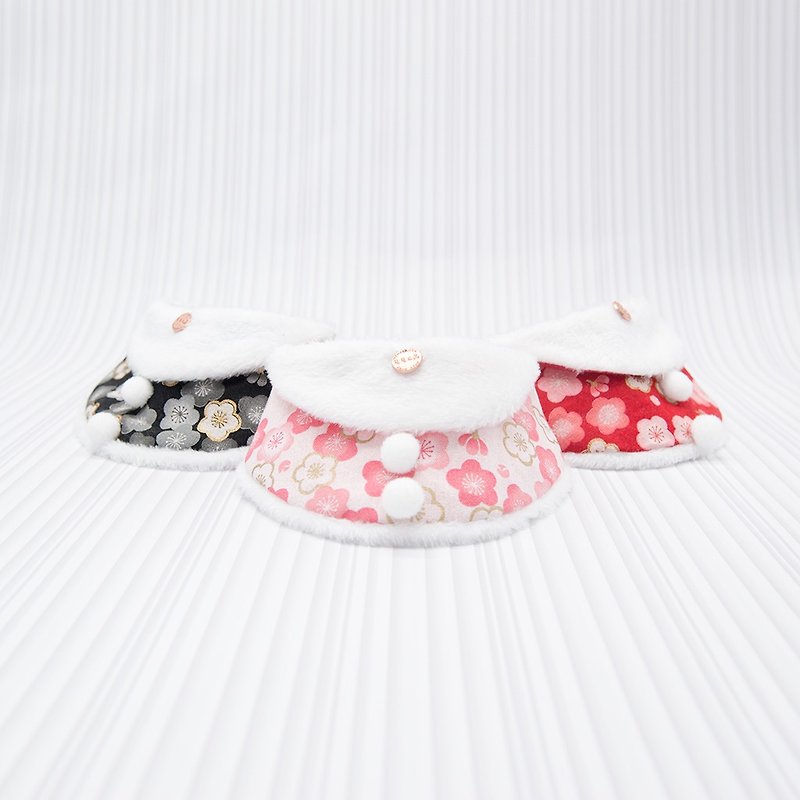 【Momoji】 Pet Collar Bib - Cherry - Collars & Leashes - Cotton & Hemp Pink