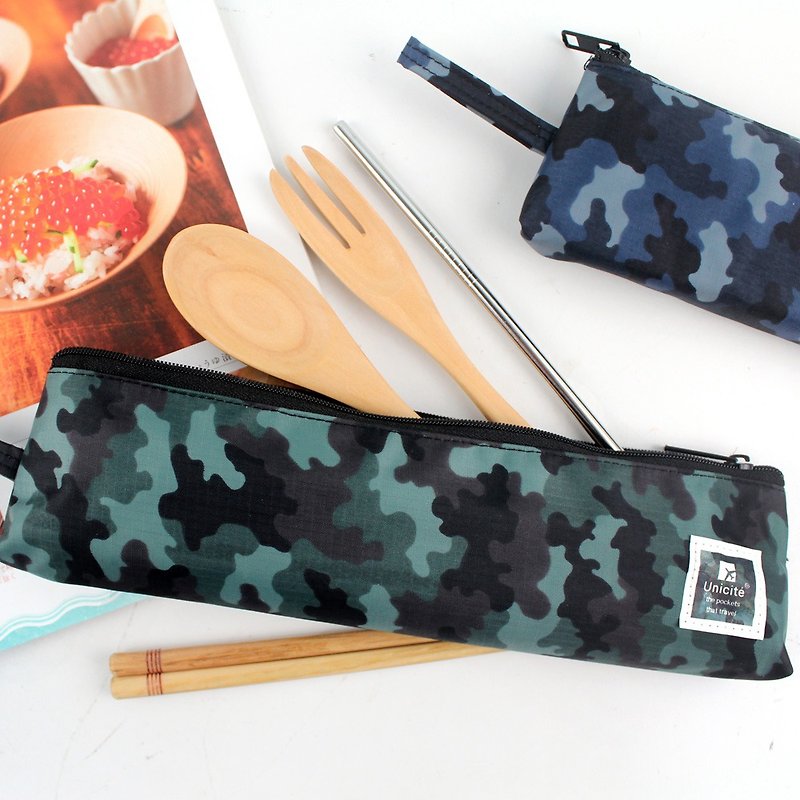 Chuyu camouflage lengthened tableware storage bag/ Stainless Steel straw/glass straw/environmental straw storage bag