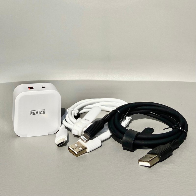 其他材質 科技小物 多色 - 【REAICE】PD20W 快速充電頭+AL親膚充電線+AC親膚充電線
