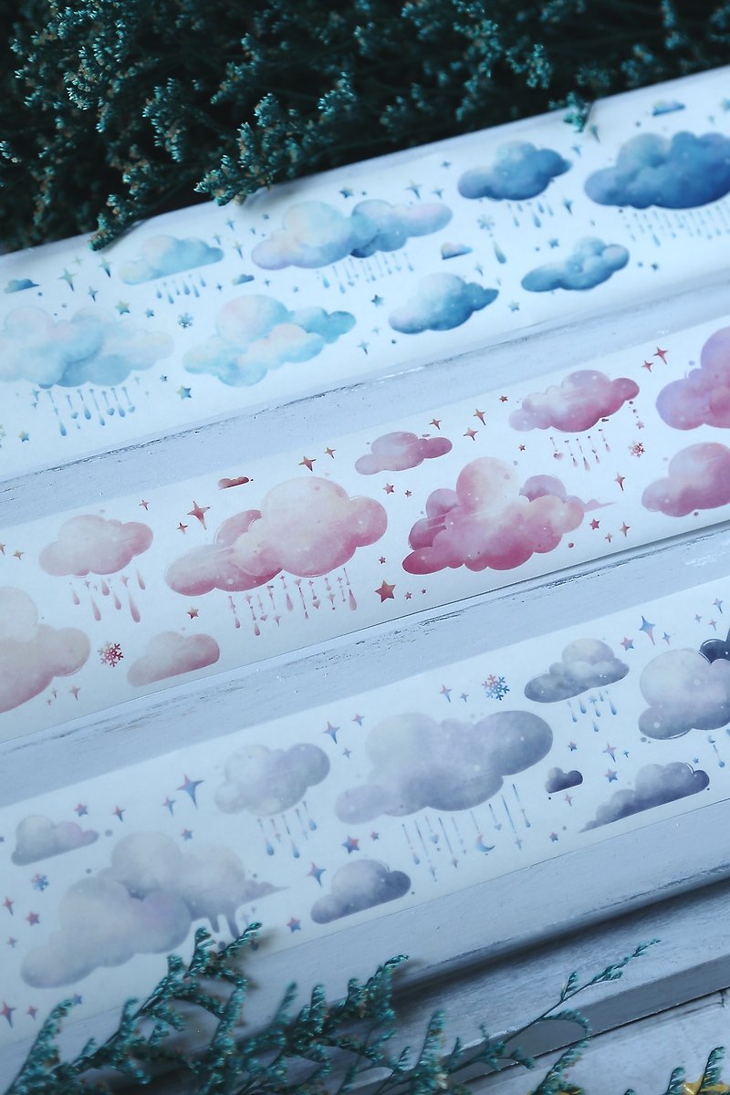 雲朵朵 可愛夢幻的雲彩三色合集 實用拼貼造景 PET 和紙膠帶 - 紙膠帶 - 其他材質 多色