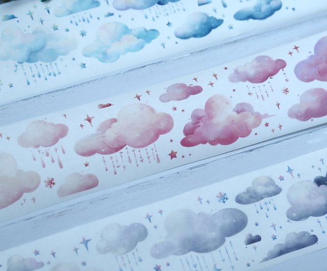 THE CLOUDS ふわふわで綿菓子のような雲柄マステ PET レインボー