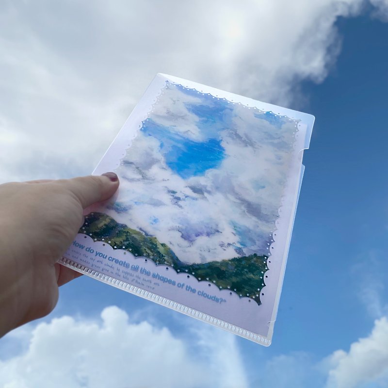 【A5フォルダー】雲の形 - クリアファイル - プラスチック ホワイト
