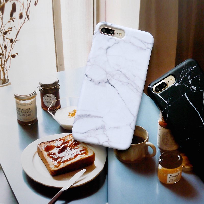 Cloud white marble mobile phone shell - Phone Cases - Other Materials White