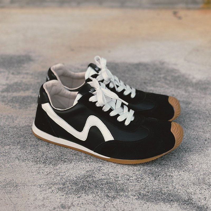 ヘルツ リズム ジャーマントレーナー - ブラックインク - スリッポン - 革 ブラック