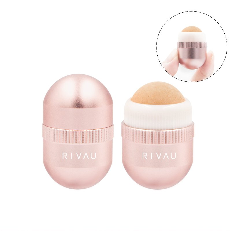 RIVAU BEAUTY Stone portable oil-absorbing roller ball stick I Stone reusable oil-absorbing tissue - Other - Stone Pink