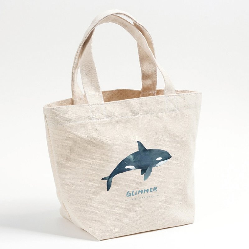 Shimmer Marine Series - Canvas Small Bag - กระเป๋าถือ - ผ้าฝ้าย/ผ้าลินิน สีน้ำเงิน