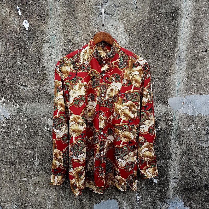 Gecko Gege - Japan - Baroque horse gorgeous vintage shirt - Men's Shirts - Polyester 