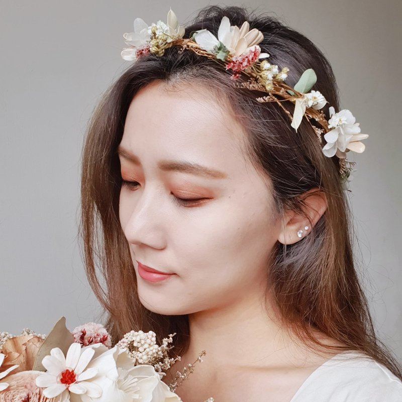 PJ小花園* |仙女製造機 乾燥花冠 婚禮 婚紗攝影 |客製 (細版) - 乾燥花/永生花 - 植物．花 多色