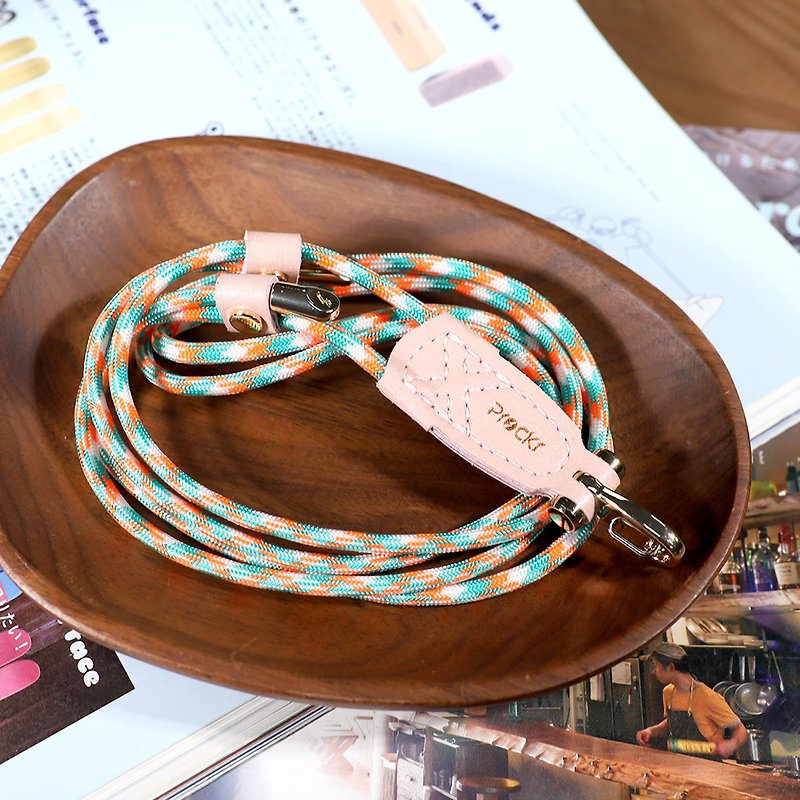 【Prockr】Mobile phone strap-Sakura pink leather 1-color rope/mobile phone lanyard/document rope - Lanyards & Straps - Polyester Pink