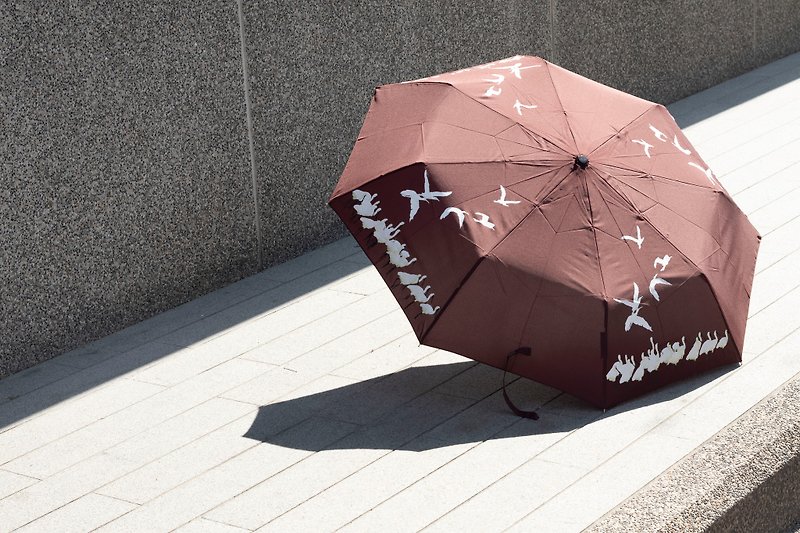 UrbaneUmbrella Black-faced Spoonbill Changing Color Umbrella in Water - ร่ม - ไฟเบอร์อื่นๆ หลากหลายสี