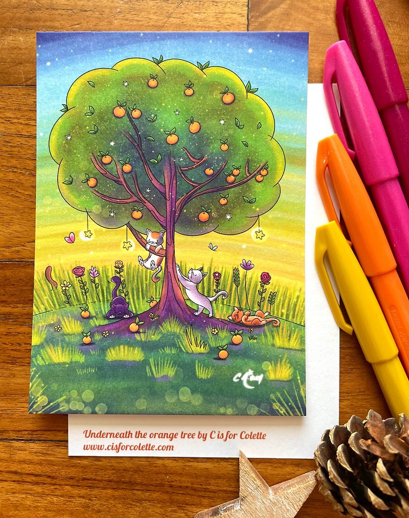 Underneath the orange tree postcard - Cards & Postcards - Paper Multicolor