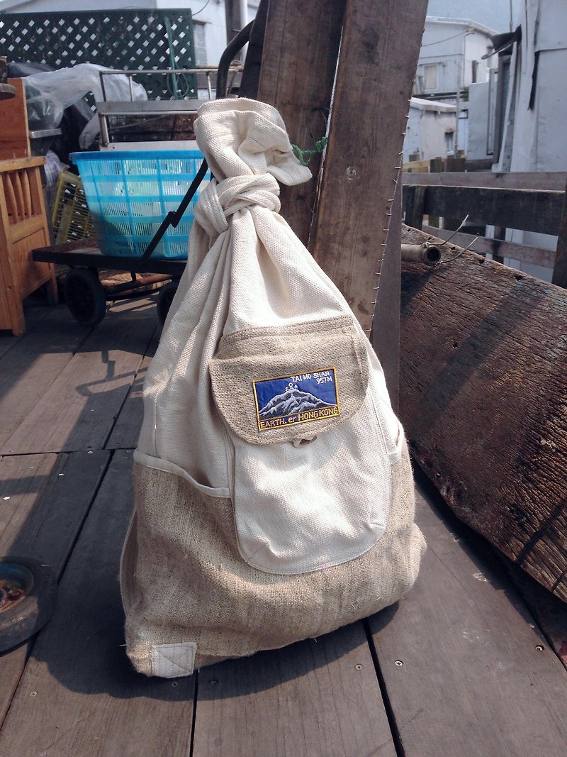 EARTH.er │ Azabu Soviet beam port package limited edition (natural color) ● Hemp Soviet Backpack Limited Edition (Natural) │ :: :: Hong Kong original design brand - Drawstring Bags - Cotton & Hemp White