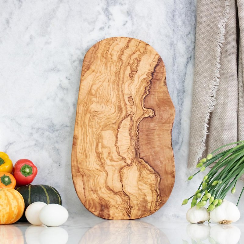 Olive wood ORIGINAL Natural Cutting Board - 40cm   Tray/ Red Wine/ Bread/ Cheese - ตะหลิว - ไม้ สีนำ้ตาล