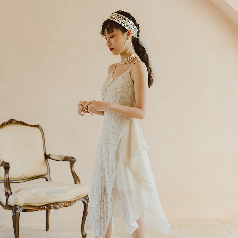 spring new style  lace waist wedding dress travel honeymoon super  fairy dress - One Piece Dresses - Other Materials 