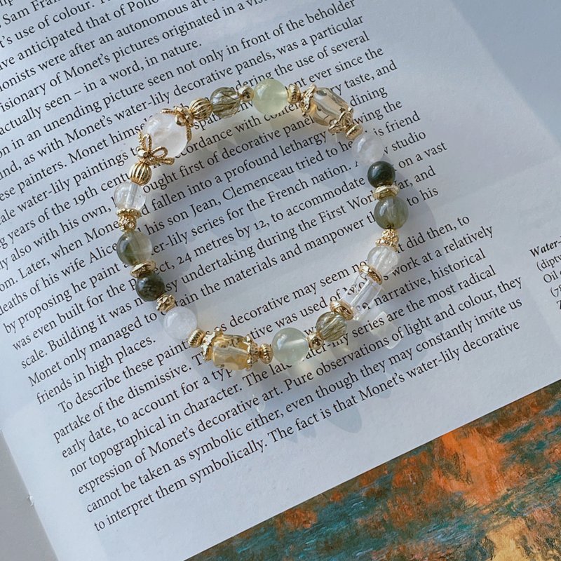 Gardenia Manye丨Citrine + Grape Stone丨Recruiting Fortune and Successful People丨Customized Crystal Bracelet - Bracelets - Crystal Green