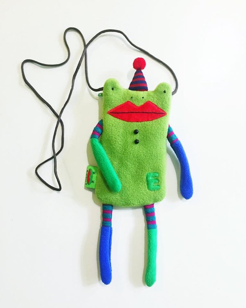 E*group birthday frog iphone6 mobile phone bag fruit green gift gift - อื่นๆ - ผ้าฝ้าย/ผ้าลินิน สีเขียว