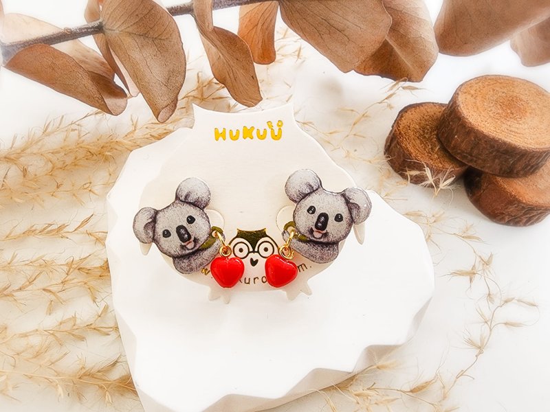 | Forest Roaming | Koala Portable Love Earrings - Earrings & Clip-ons - Other Materials 