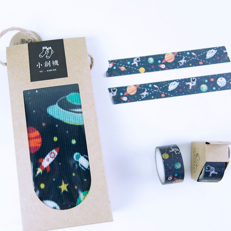 Xiaochuang Socks-Small Space Socks Small Package - ถุงเท้า - ผ้าฝ้าย/ผ้าลินิน สีดำ