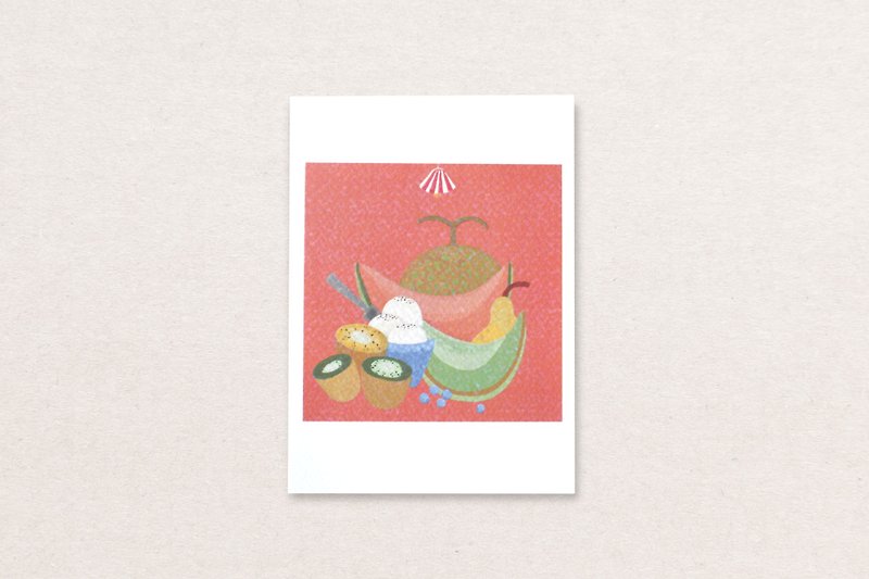 Pink Lens Series_One plateful of fruit,please(Hami melon) - Cards & Postcards - Paper Orange