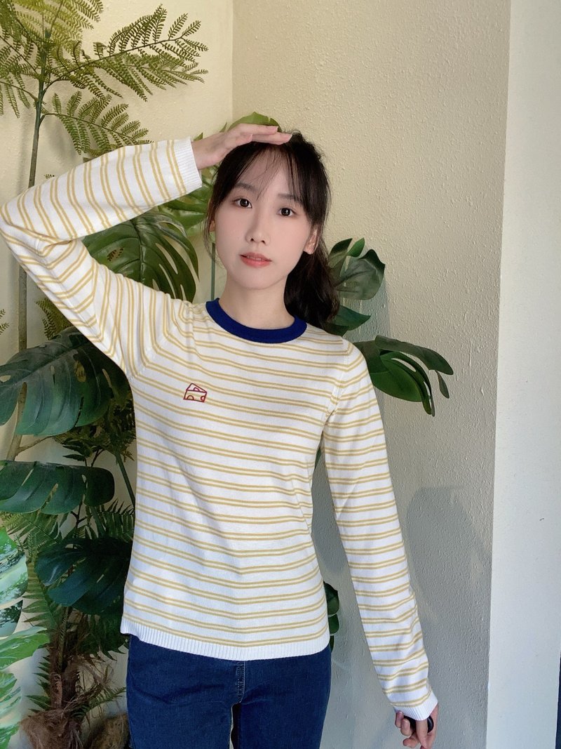 Slim-fit striped wool sweater - เสื้อผู้หญิง - ผ้าฝ้าย/ผ้าลินิน 