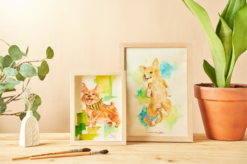 Pet watercolor painting / illustration - ภาพวาดบุคคล - กระดาษ สีส้ม