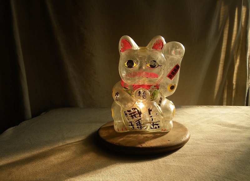 【昔】猫招き猫初期のガラス製招き猫チューブランプ*この商品は郵便局にのみ発送されます* - 照明・ランプ - その他の素材 多色