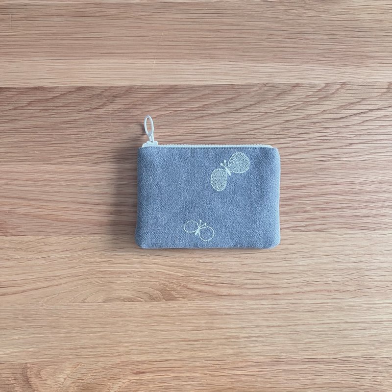 mina  perhonen choucho　ミニポーチ グレー - 化妝包/收納袋 - 棉．麻 灰色