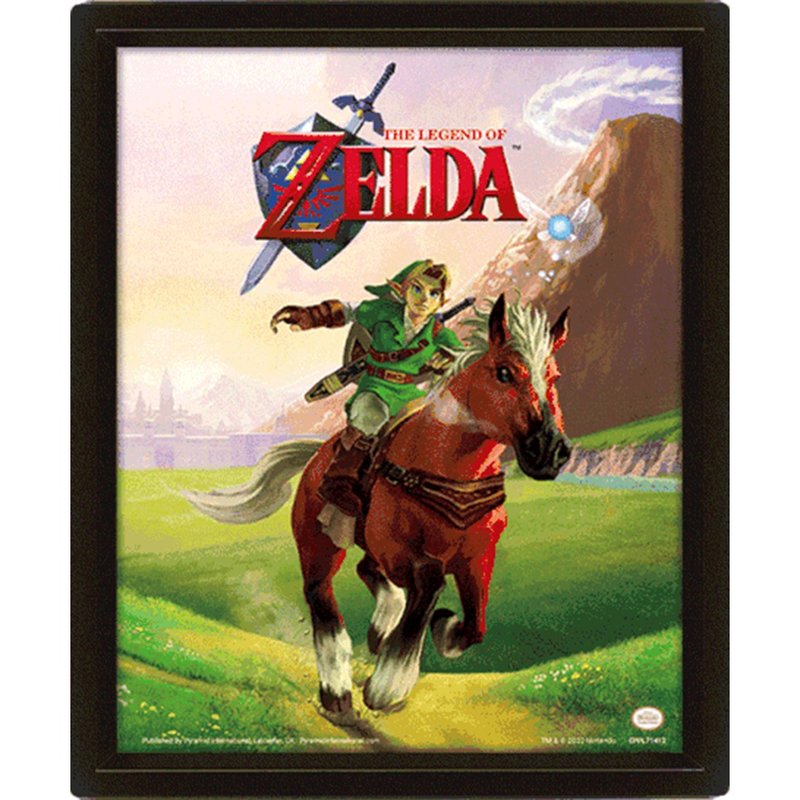 【任天堂】薩爾達傳說:時之笛遊戲封面3D海報 - 海報/掛畫/掛布 - 塑膠 多色