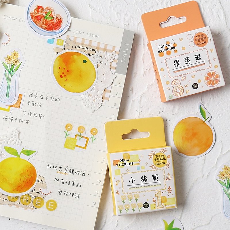 Infeel.Me warm air beautiful life element series small box stickers - Stickers - Paper Multicolor