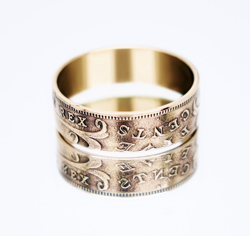 East Africa Coin Ring 5 cents 1949-1952 coin rings for men coin rings for wome - 戒指 - 其他金屬 