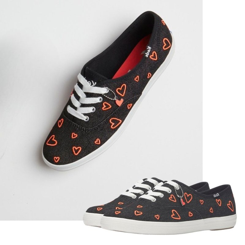 KEDS HAMPION DENIM HEART EMBROIDERY 經典丹寧愛心鞋 WF68342 - 女休閒鞋/帆布鞋 - 真皮 