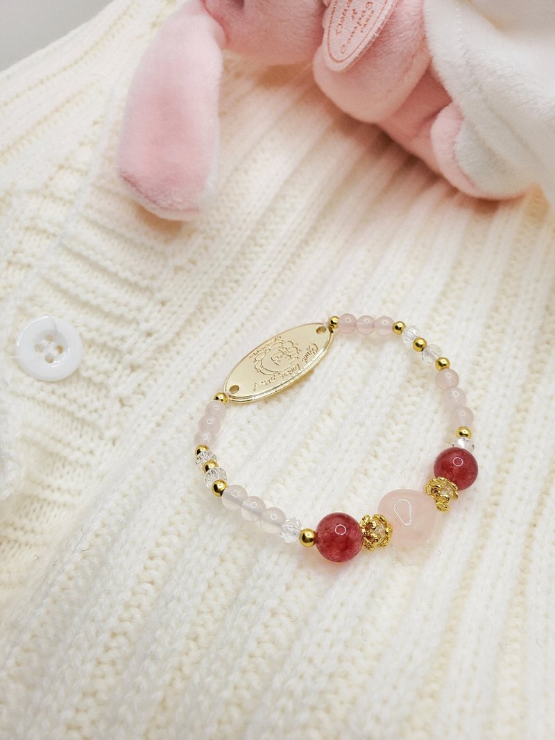 The series named love pink quartz + starlight strawberry crystal bracelet - Bracelets - Crystal 