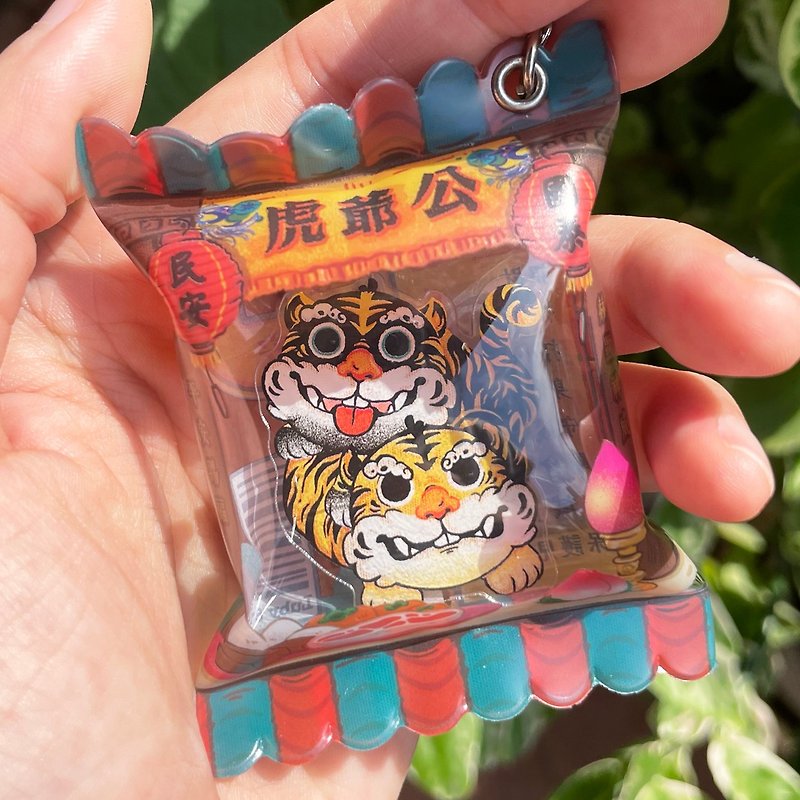 *Tiger Lord Lucky Double Tiger*Snack Bag Shape Charm - Charms - Acrylic 