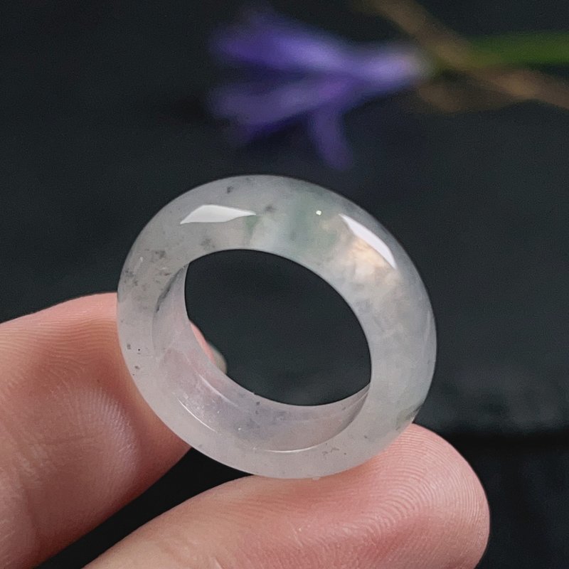 冰種飄花翡翠戒指戒圈 | 國際8圍 | 天然緬甸玉翡翠A貨 | 送禮 - 戒指 - 玉石 多色