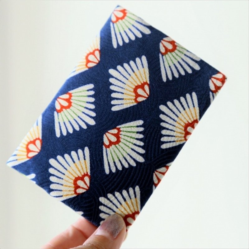 Kikubun Kimono Card Case - ที่เก็บนามบัตร - ผ้าไหม สีน้ำเงิน