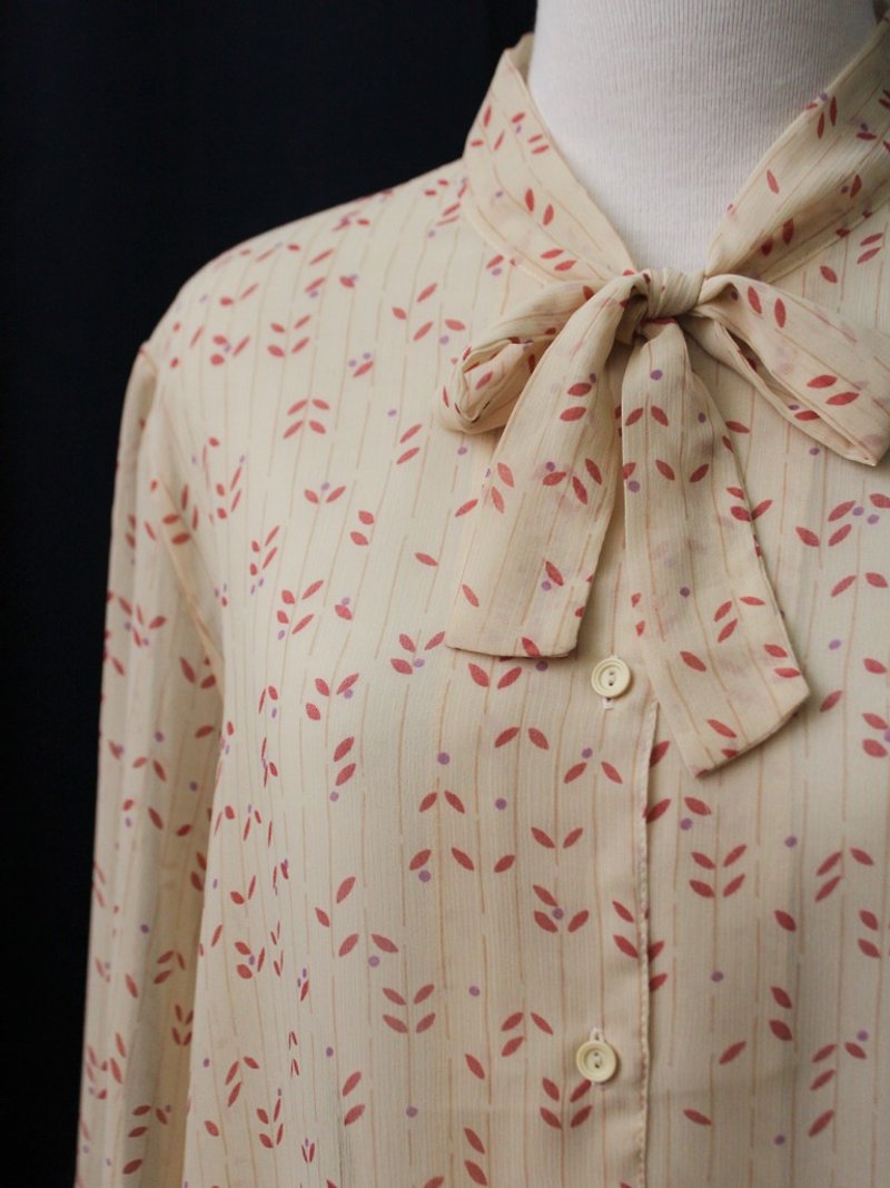 【RE1127T1667】日本製森林系粉橘色條紋寬鬆古著襯衫 - 女襯衫 - 聚酯纖維 橘色