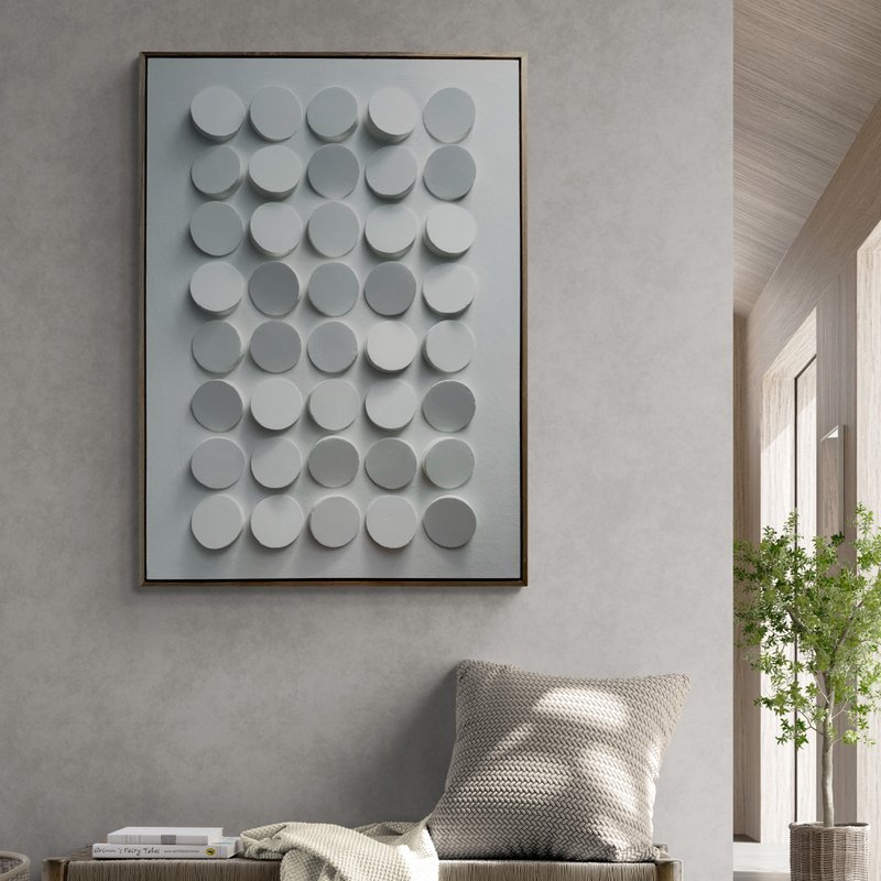 Minimalist 3D Plaster wall art, Textured wall art, Wall sculpture, Abstract - Wall Décor - Cement White