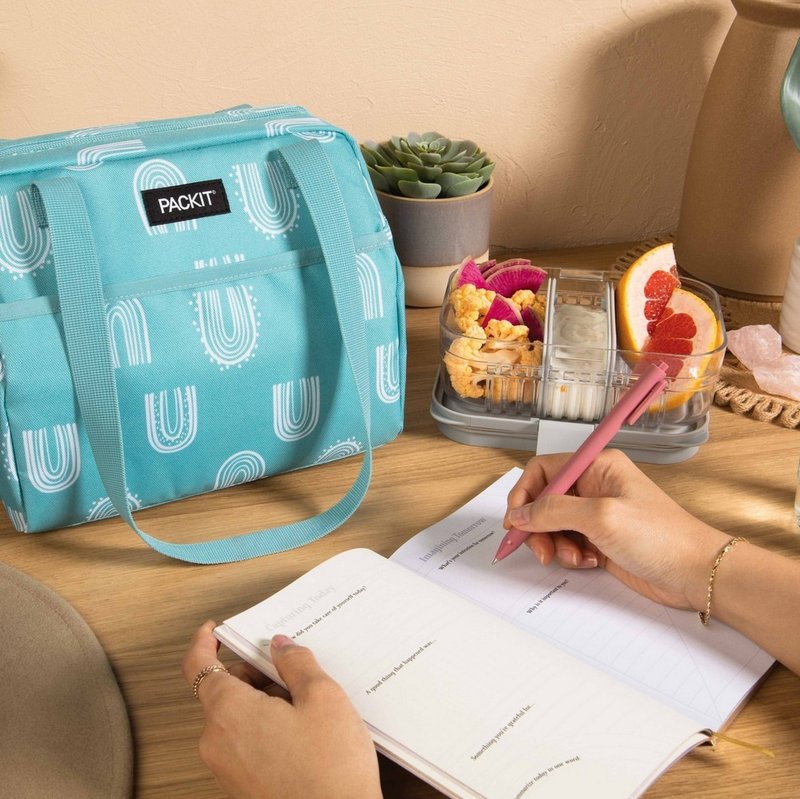 美國【PACKIT】冰酷 5.7L 輕巧冷藏肩背包(飄飄水母) - 媽媽包 - 其他材質 藍色