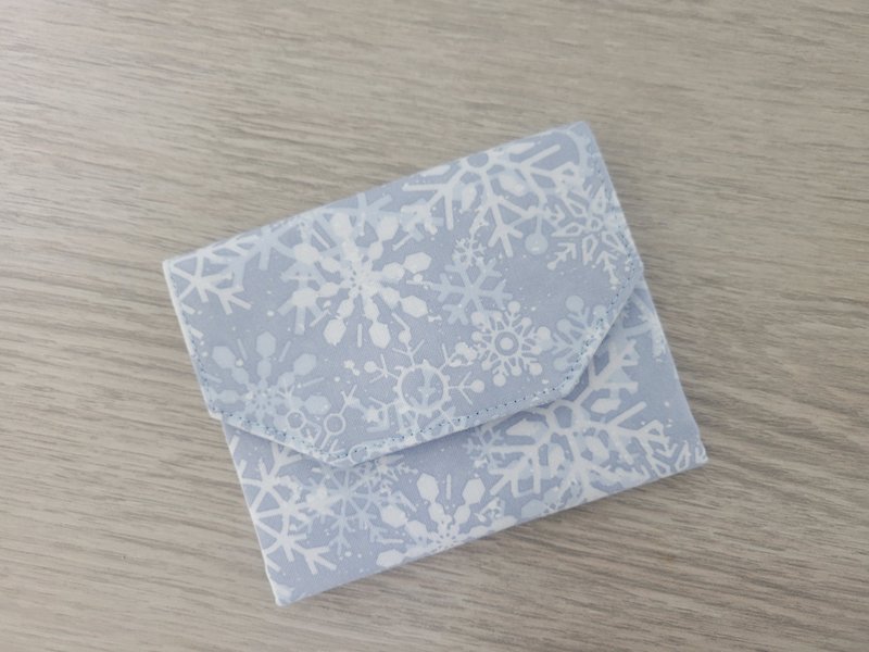 Winter Snowflake Handmade Wallet Double Layer Wallet Card Money Layered Bag - Wallets - Cotton & Hemp Multicolor