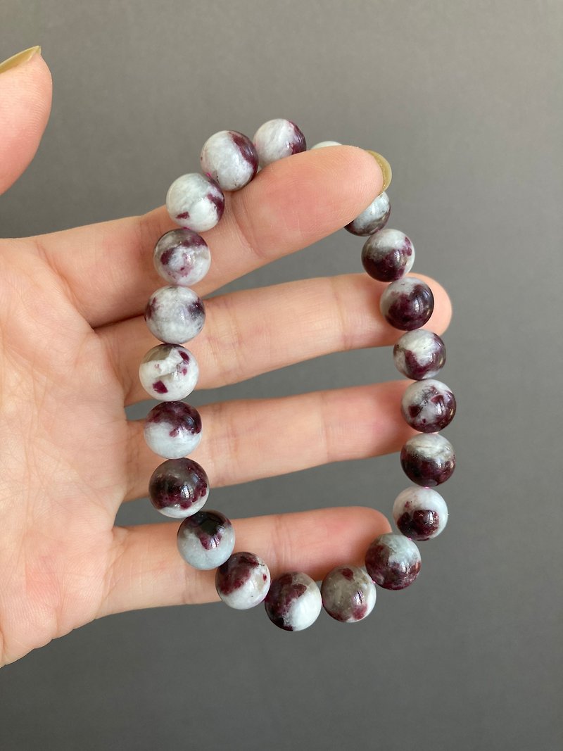 High quality natural red purple tourmaline red bean color crystal ore bracelet without optimization and dyeing - Bracelets - Crystal Red