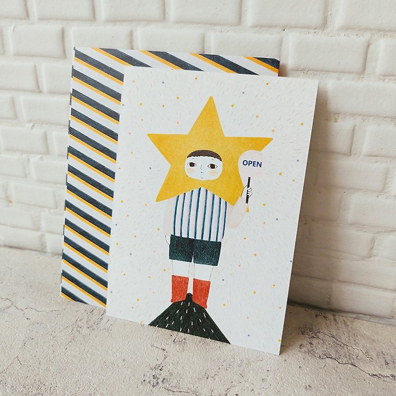クリスマスポストカード-孤独な星 - カード・はがき - 紙 